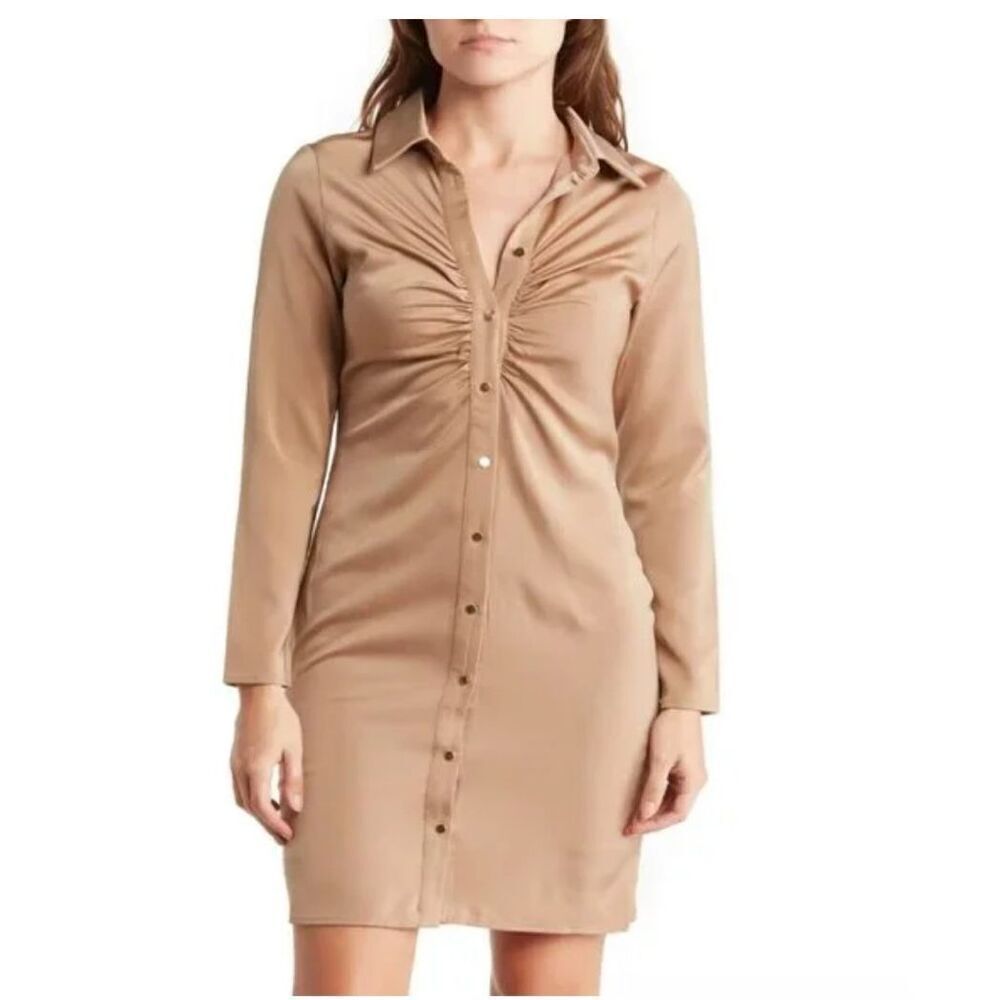 Mellóday NWT rushed shirt dress button front S
